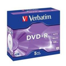 Диск DVD+R Verbatim 4.7Gb 16x Jewel case (5шт) (43497)