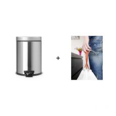 Мусорное ведро Brabantia Pedal Bin 5 л + 20 мусорных мешков