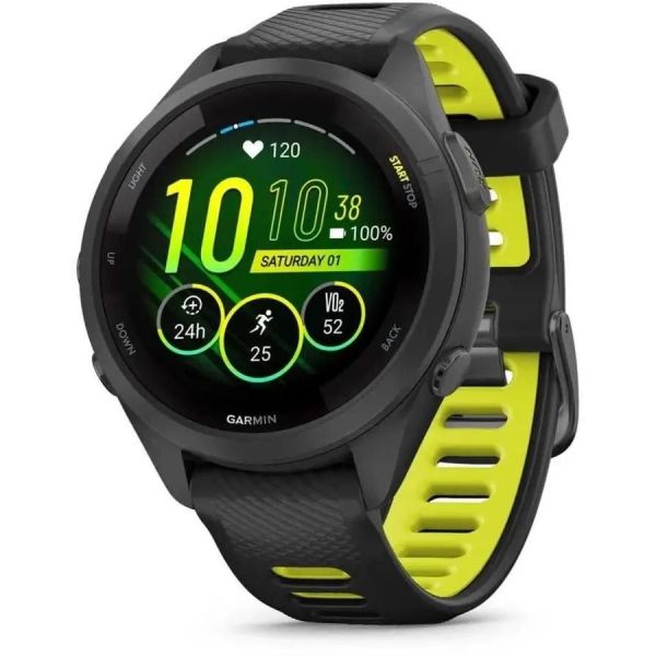 Умные часы Garmin Forerunner 265S черный/черный/желтый [010-02810-13]